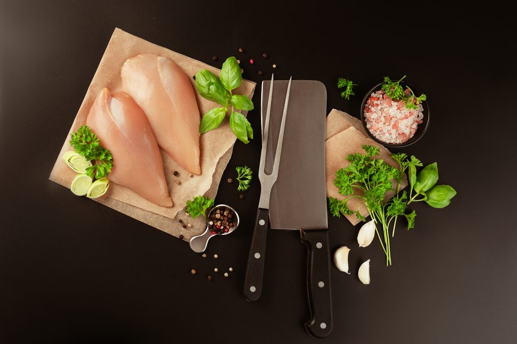Raw Chicken Meat.raw Fresh Chicken Fillet With Fresh Herbs On A